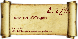 Laczina Ányos névjegykártya